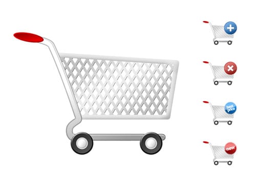 shopping cart icon. PSD shopping cart icons set