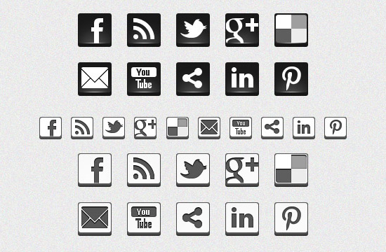 Free Black And White Social Media Vector Icons