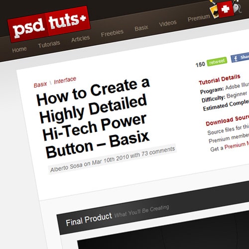 How to Create a Highly Detailed Hi-Tech Power Button – Basix 