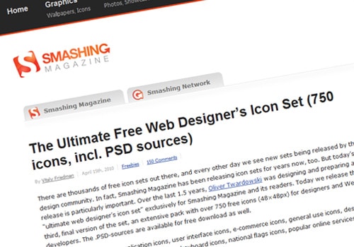 The Ultimate Free Web Designer’s Icon Set (750 icons, incl. PSD sources)