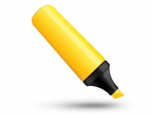 PSD yellow highlighter pen icon