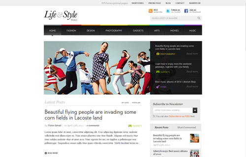 Lifestyle - An online magazine oriented WordPress theme that also fits perfectly as a news, fashion or even a celebrity & gossip blog.