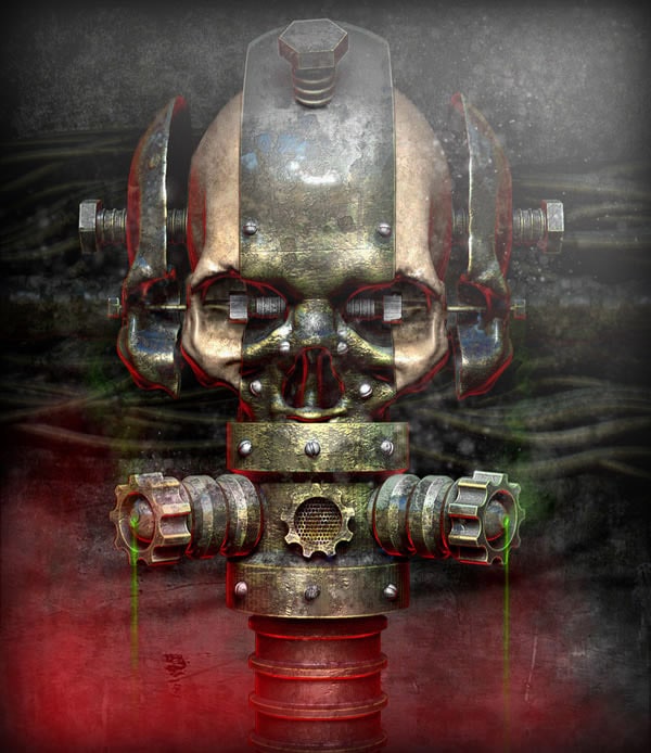 Create a Rusty and Worn Metallic Textured Skull Using 3D Renders