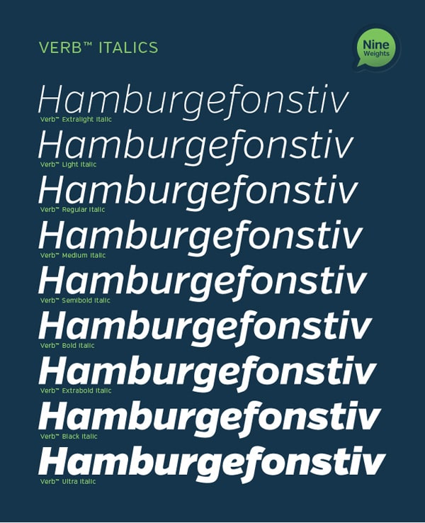 Verb Font Family with 18 Fonts 