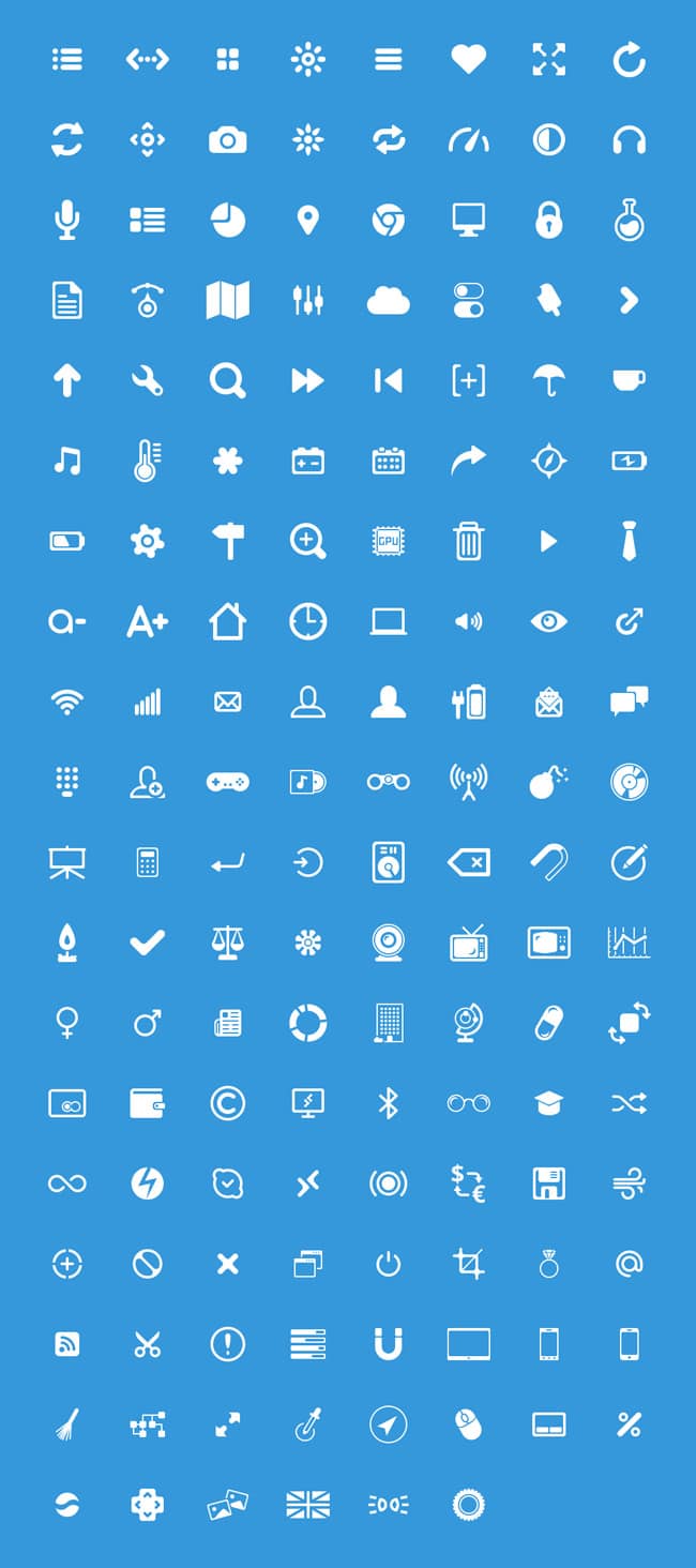Glyphs: Free PSD Icons