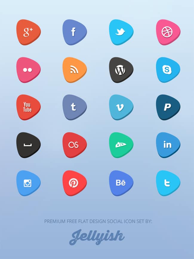FREE Flat social icon set 