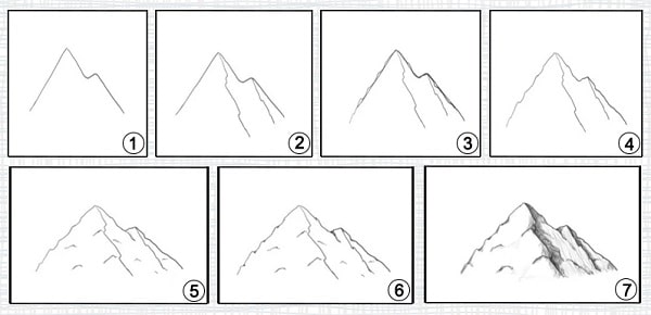 how to draw mountains