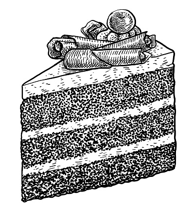 cake piece drawing