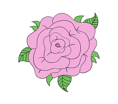 how to draw a rose easy