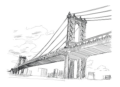 Manhattan Bridge drawing