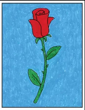 how to draw a rose for kids