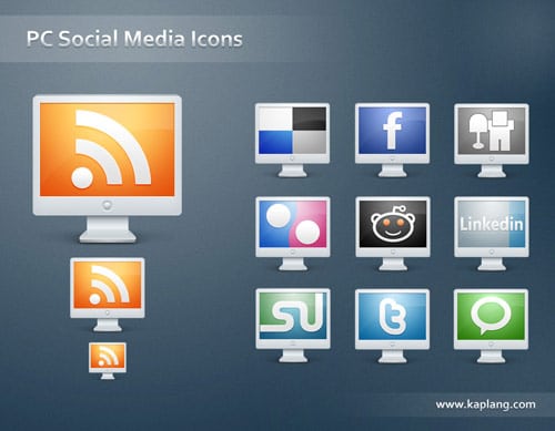 PC Social Media Icons by kyo-tux