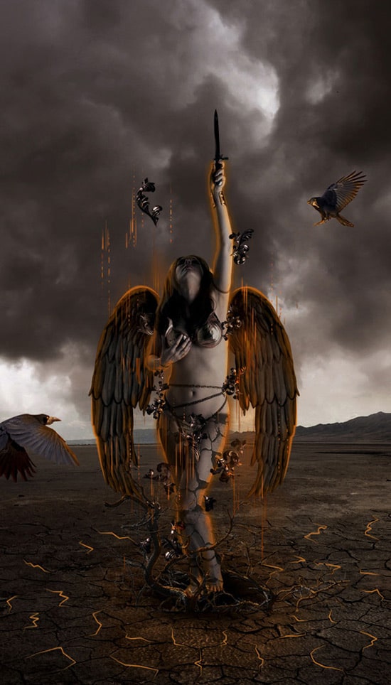 Photo Manipulate an Angel Rising From Hell Scene