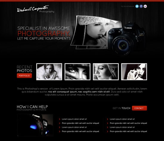 Learn How To Create A Stylish Photography Web Layout