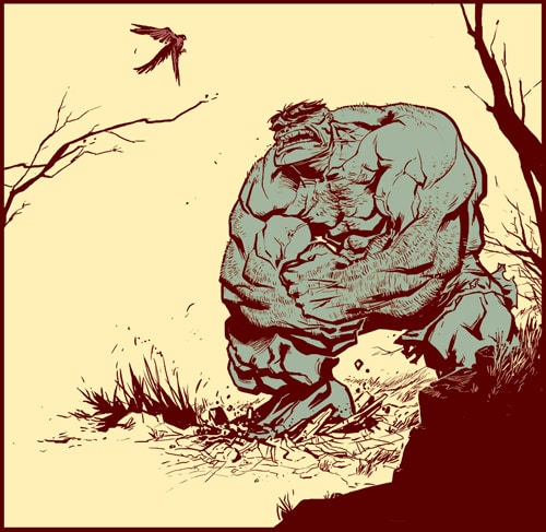 Hulk vs Birdie by Manarama
