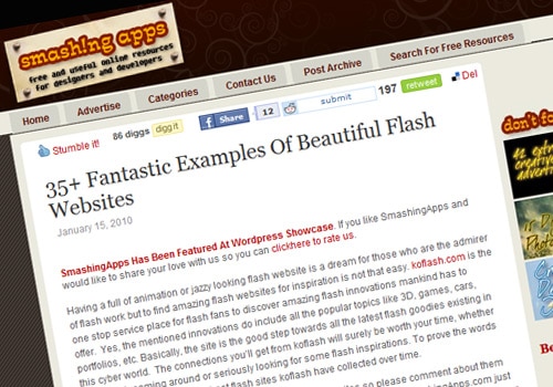 35+ Fantastic Examples Of Beautiful Flash Websites