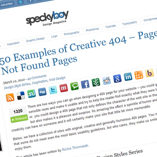 50 Examples of Creative 404 – Page Not Found Pages