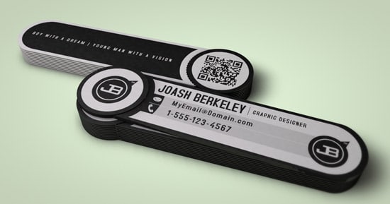 JB Business Card with Removable QR Code Snipet 