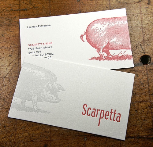 Letterpress Business Card: Scarpetta