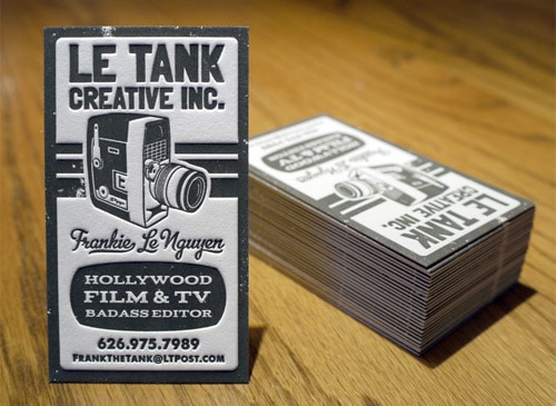 Le Tank Letterpress Business Cards