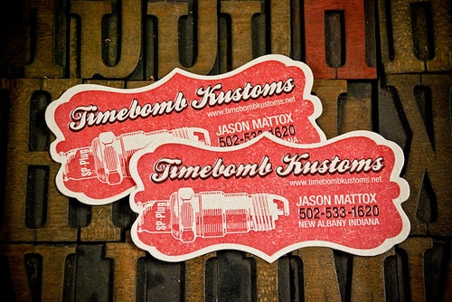 Timebomb Kustoms Letterpress business card