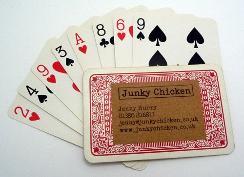 Junky Chicken playing card business cards