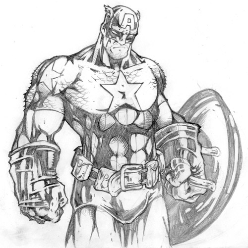 Captain America Sketch by CreatureSink
