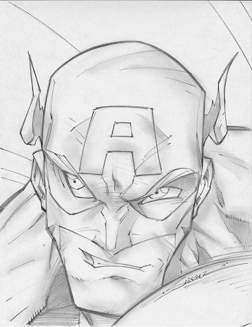 Captain America Sketchshot by StevenSanchez.