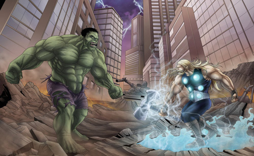 HULK THOR PINUP by VdVector