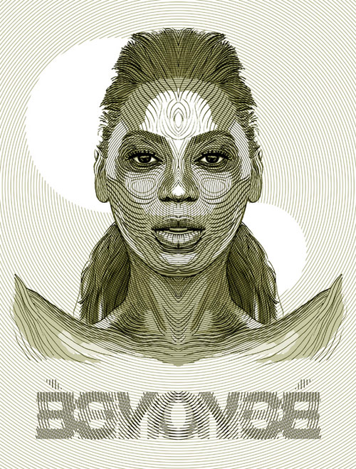 Beyoncé - Pen, Illustrator and Photoshop.