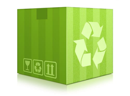Green recycling box (PSD)
