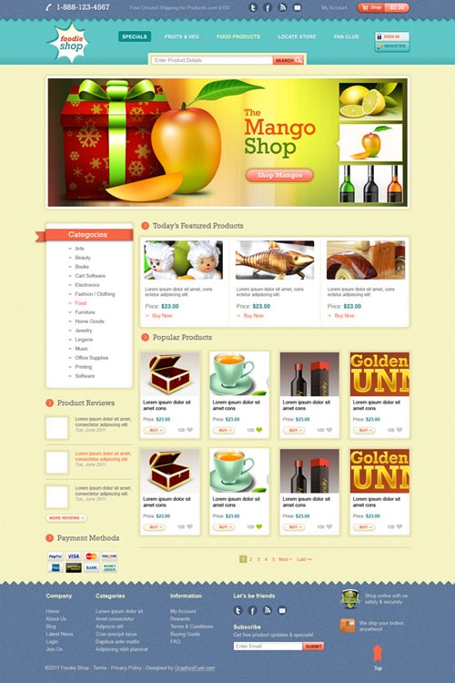 Ecommerce website template design (PSD) 