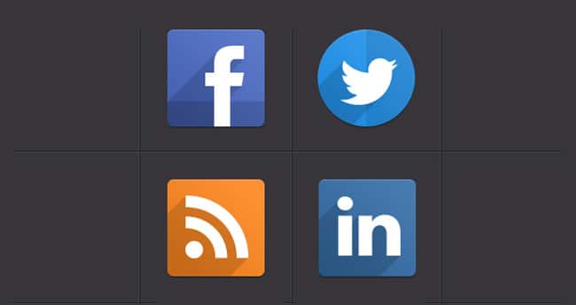 Psd Flat Social Icons 