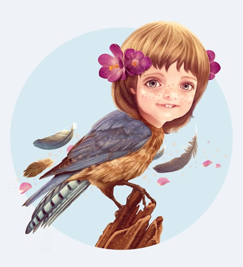 Create a Fantasy Girlbird Illustration in Photoshop
