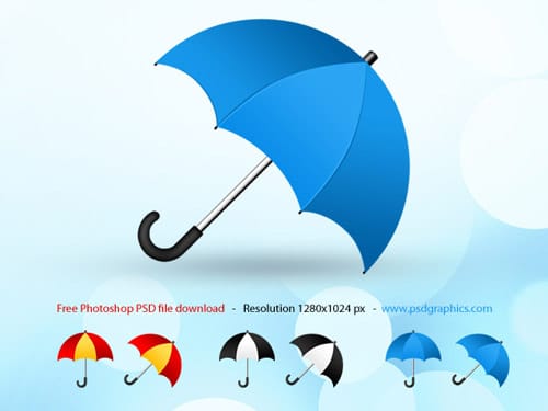 Umbrella icon, Photoshop PSD icons set