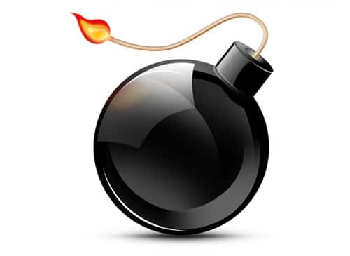 PSD black burning bomb icon