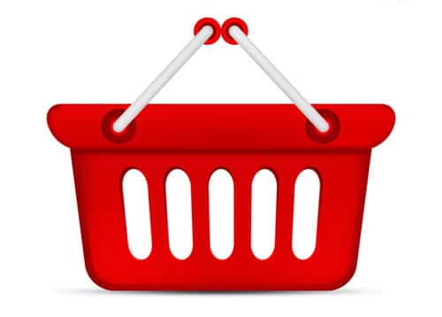 PSD red shopping basket icon