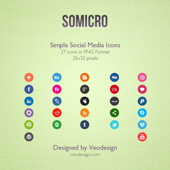 Somicro: 27 Social Media Icons by vervex
