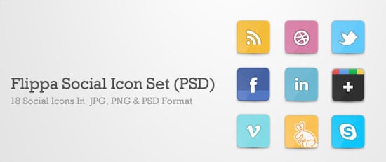 Flippa Social Icon Set (PSD)