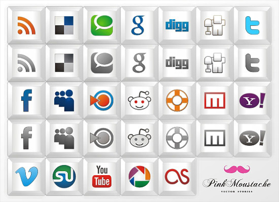 New free social icon set: “Key icons”