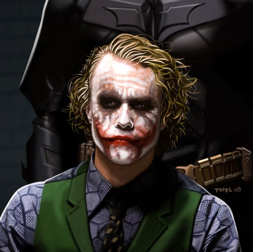 Heath Ledger as the Joker by patricktoifl