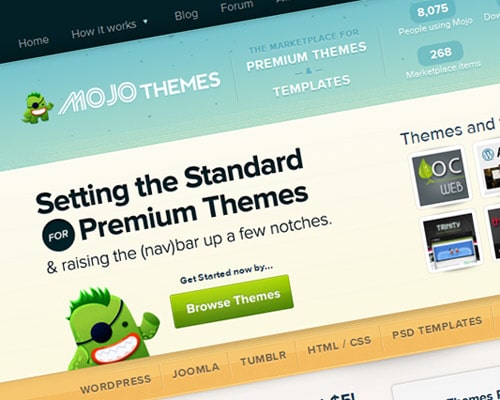 Buy and sell premium WordPress themes, templates and plugins for WordPress, Joomla, Magento, Tumblr and more on the MOJO Themes marketplace!